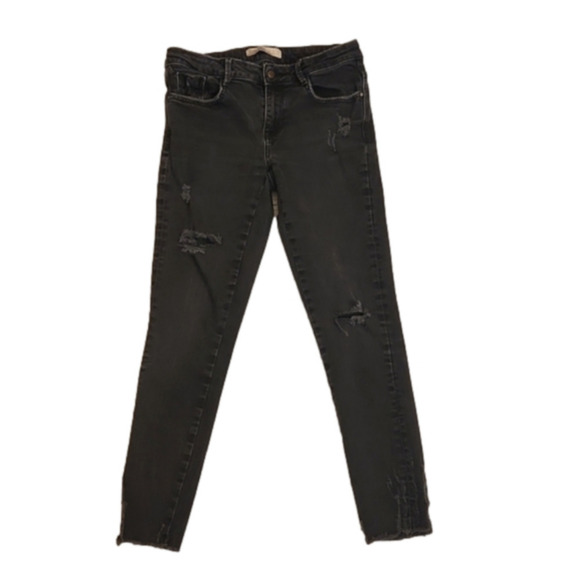 WOMENS Zara faded black distressed skinny jean size 6. - Picture 1 of 14
